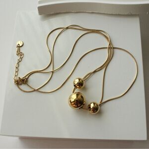 New steel ball tarnish free double chain necklace